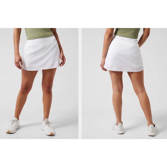 Athleta Run With It Skirted Shorts Skort Bright White Women's Small 4-6 Sporty - Picture 1 of 8